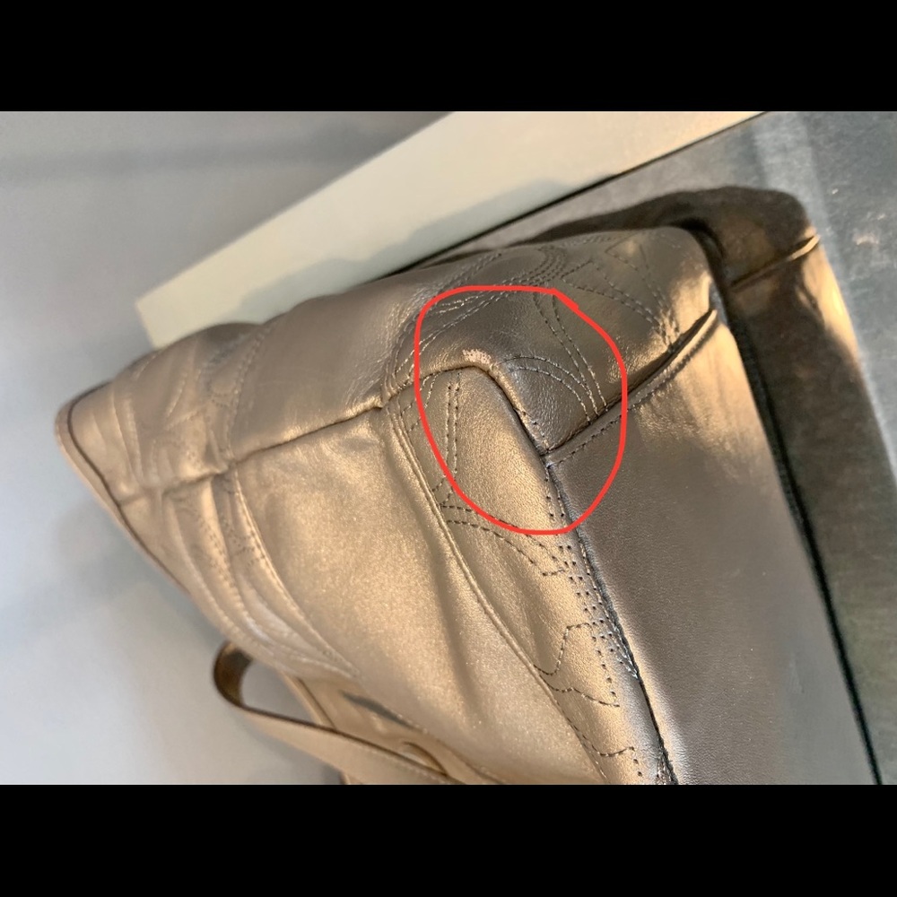 Coach Metallic Taupe Leather Tote/Diaper Bag - Picture 8 of 11